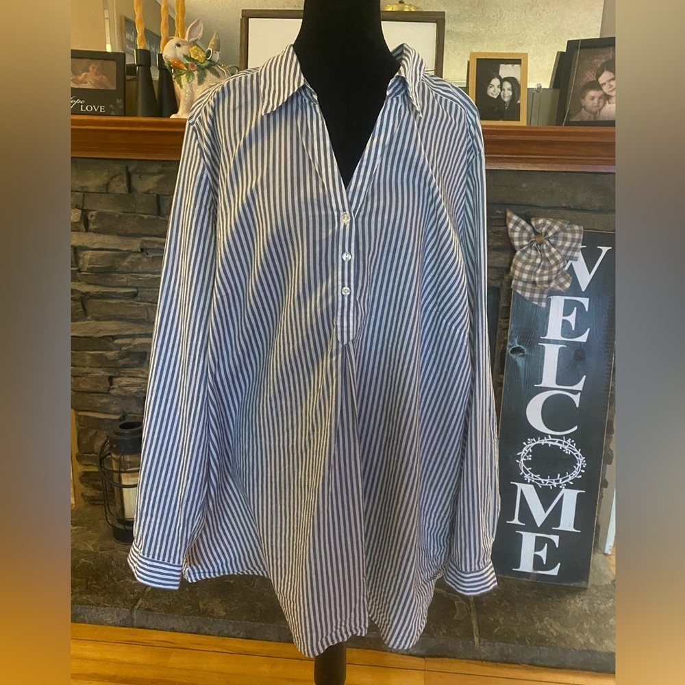 Women’s Striped Pull Over Cotton Blouse